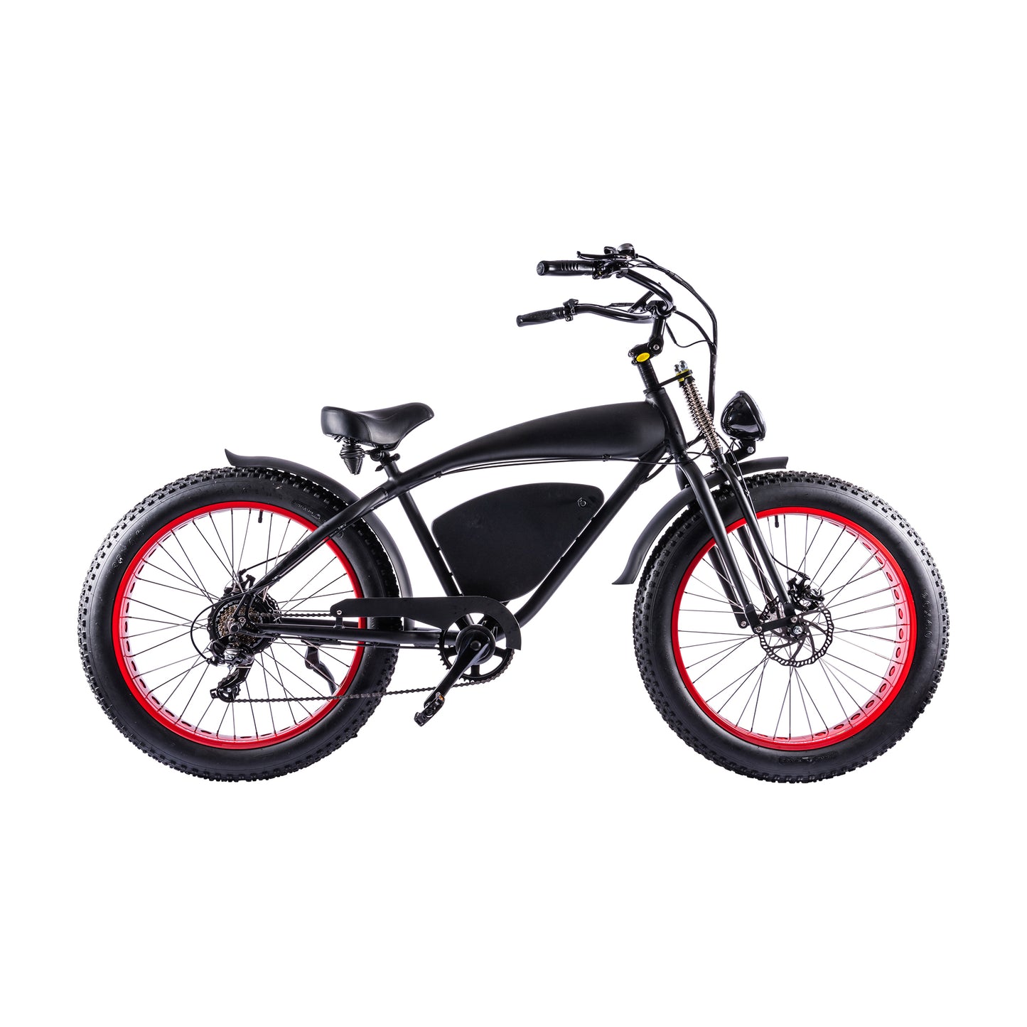 Vintage-Cruiser Ebike | Zwart Rood