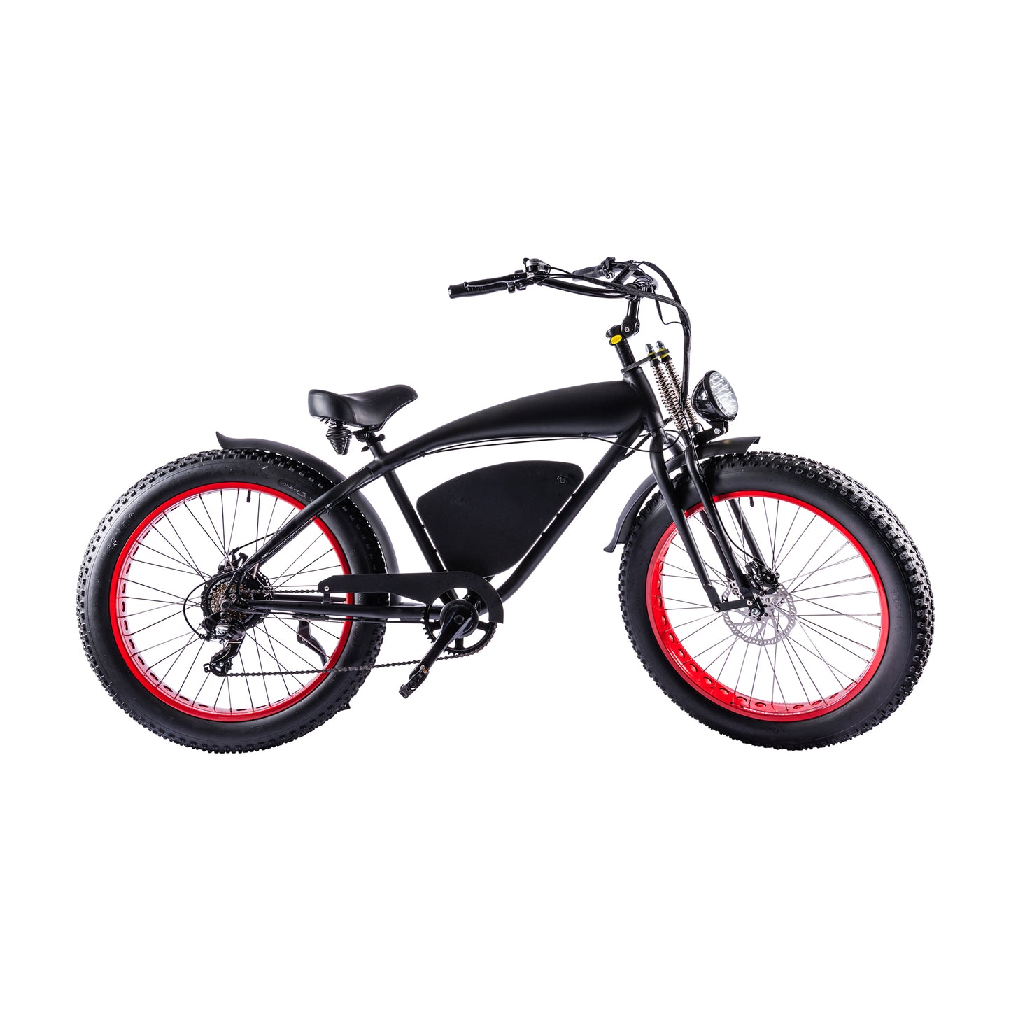 Vintage-Cruiser Ebike | Zwart Rood