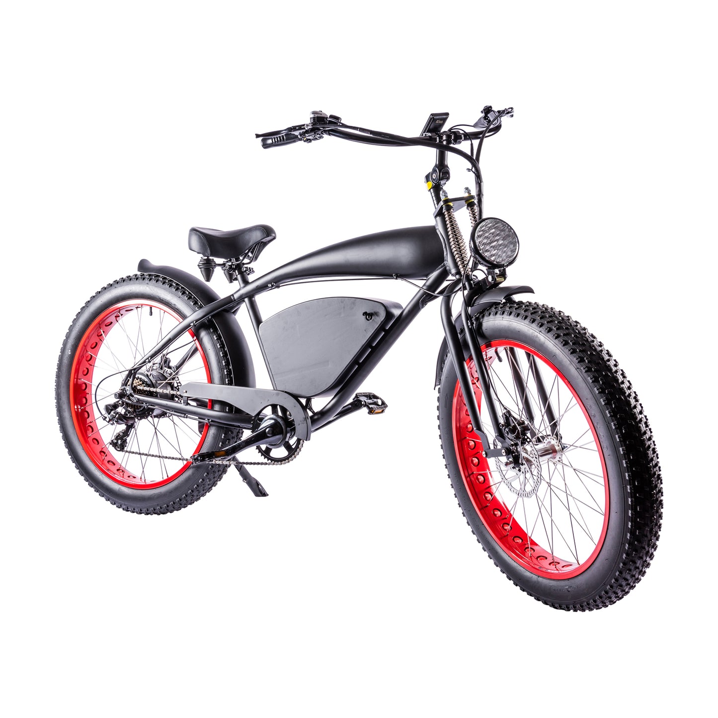 Vintage-Cruiser Ebike | Zwart Rood