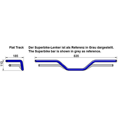 22mm - Verlaagd verlengd stuur