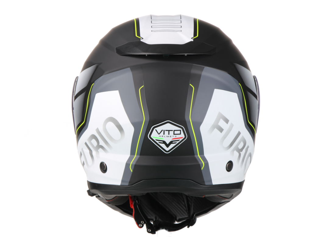 Vito Bruzano systeem helm: Matt zwart - wit