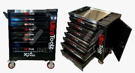 Zwarte Ultra Toolz momentsleutelset 210-delig met laden en wielen