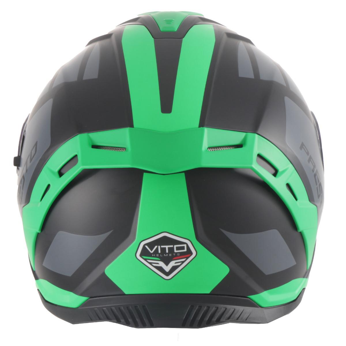 Helm vito presto integraal + zonnevizier mat groen/zwart