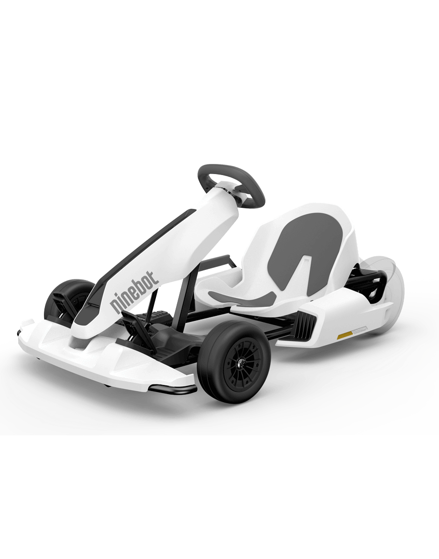 Ninebot Gokart Kit in wit, zijaanzicht op witte achtergrond