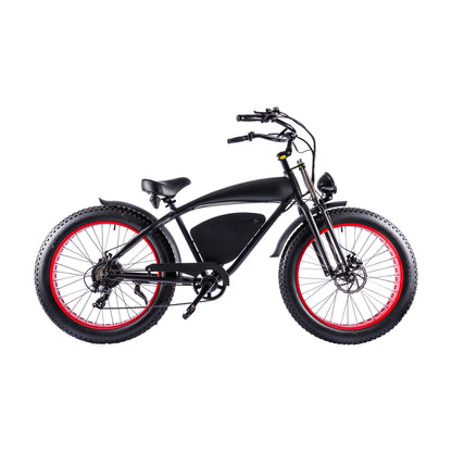 Vintage-Cruiser Ebike | Zwart Rood