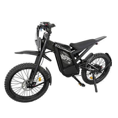 Grijze Ouxi GT2000 e-bike, zijaanzicht op witte studio-achtergrond