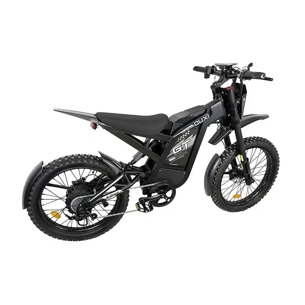 Grijze Ouxi GT2000 e-bike, zijaanzicht op witte achtergrond
