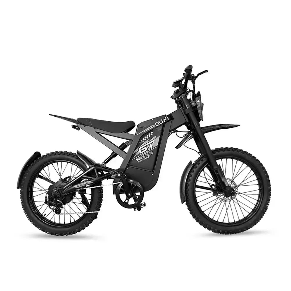 Grijze Ouxi GT2000 e-bike, zijaanzicht op witte achtergrond