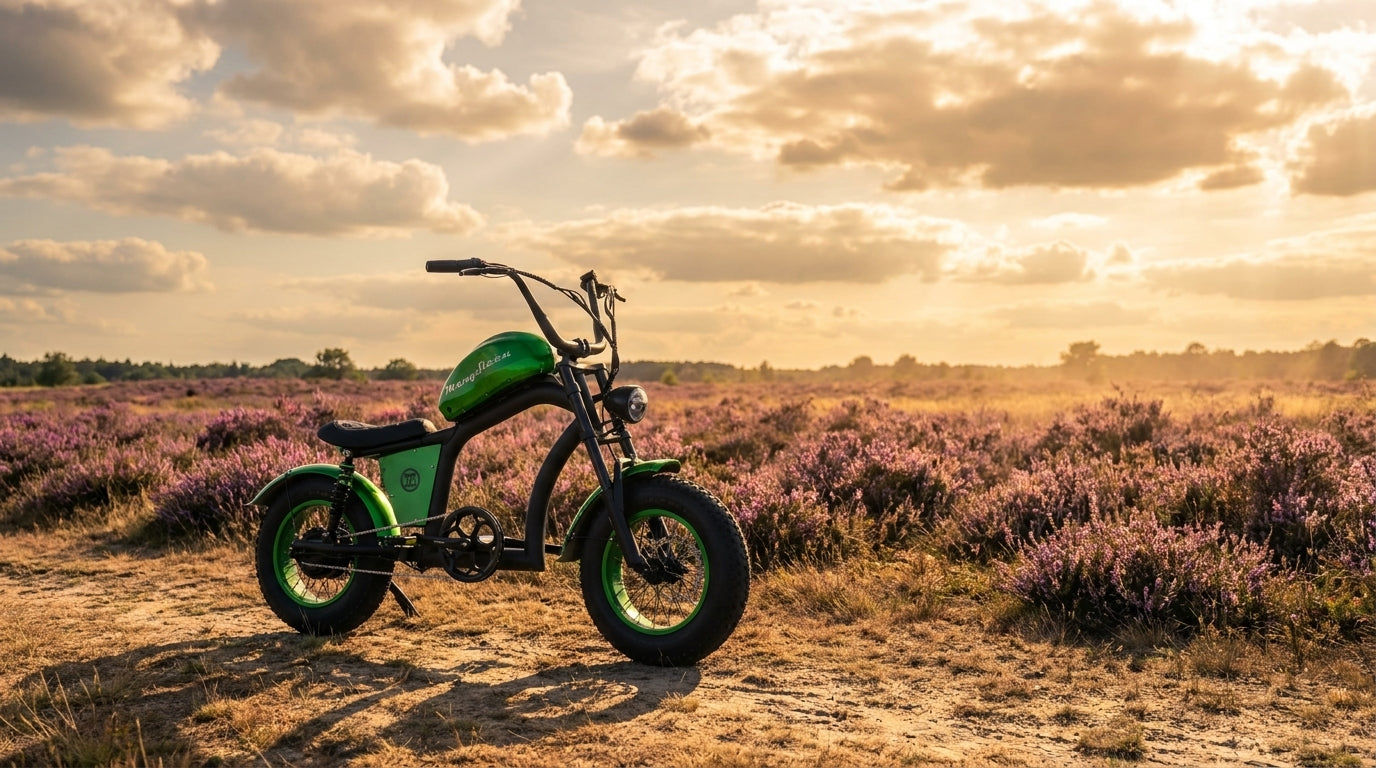 Avondrit op de mini fat-bike